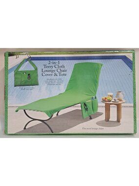 2 Etna 2-In-1 Terry Cloth Lounge Chair Cover & Tote 1 boxed/1 no box